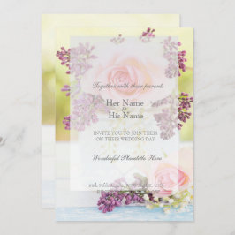 Invitación Lilacs y Rosas Boda de Vintage