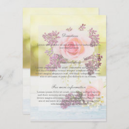 Invitación Lilacs y Rosas Vintage Wedding Directions