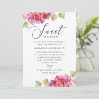 Lílago rosa dulce 16. Cumpleaños floral acuarela