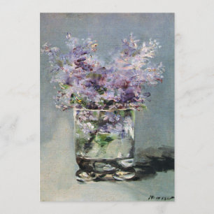 Invitación Lilas en un vidrio por la ducha nupcial de Manet