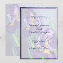 Invitación Lilas sutiles iris boda personalizada