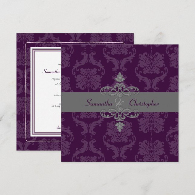 INVITACIÓN LILIANA DAMASK, COLOR DIY (Anverso / Reverso)