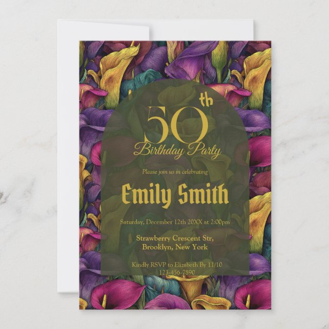 Invitación Lilias de llamada personalizadas tema cumpleaños 2 (Anverso)