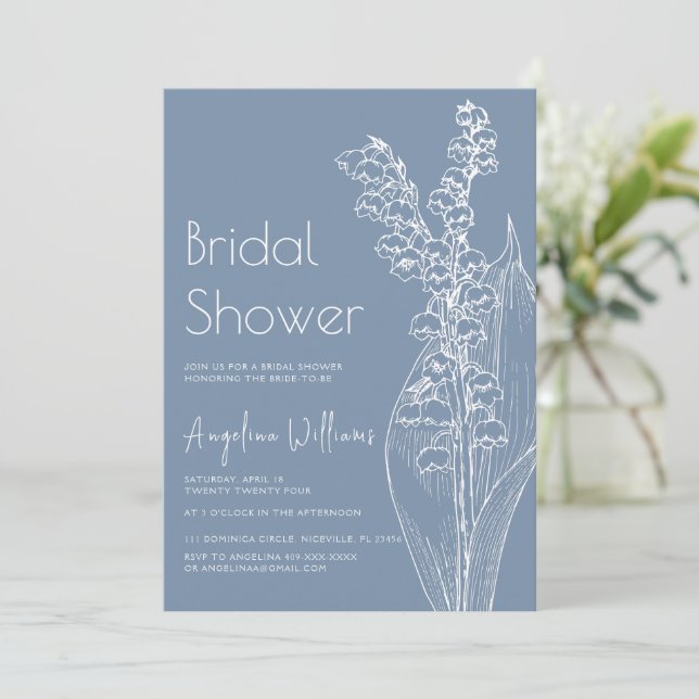 Invitación Lilies of the valley Bridal Shower Invitation (Anverso de pie)