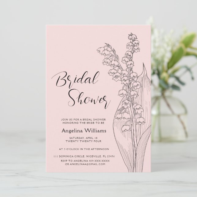 Invitación Lilies of the valley Bridal Shower Invitation (Anverso de pie)