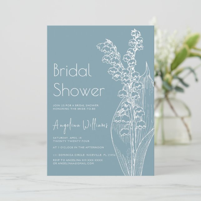 Invitación Lilies of the valley Bridal Shower Invitation (Anverso de pie)