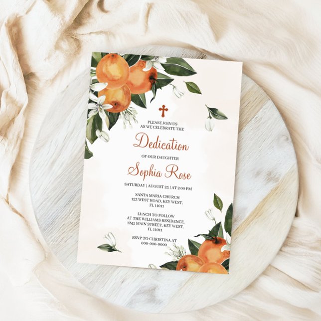 Invitación Lilies y Naranja Dedicación Floral (Subido por el creador)