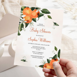 Invitación Lilies y Naranja Floral Baby Shower