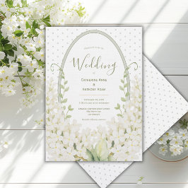 Invitación Lilios Blancos Aquarela Vintage Boda