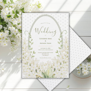 Invitación Lilios Blancos Aquarela Vintage Boda