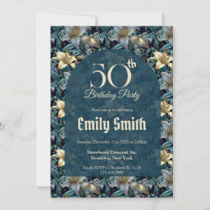 Invitación Lilios Boho Cumpleaños de Petalos para Niños