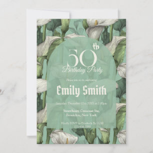 Invitación Lilios de Cumpleaños Feliz con Encanto Minimalista