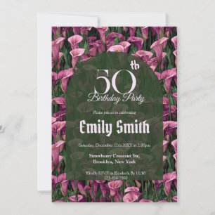 Invitación Lilios de llamada personalizados Cumpleaños estéti