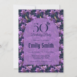 Invitación Lilios Elegantes Encanto Sorpresa Cumpleaños
