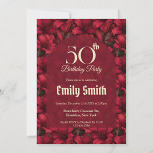 Invitación Lilios Femeninos Estética Cumpleaños De La Hija