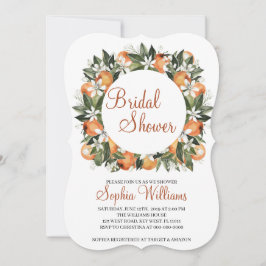 Invitación Lilis y Naranja Floral Bridal Shower
