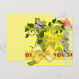 Invitación lilium amarillo mariposas de agosto