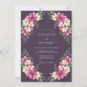 Invitación Lily Boda de Lila Profunda