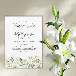 Invitación Lily Celebration of Life Funeral