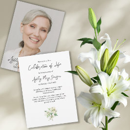 Invitación Lily Celebration of Life Photo Funeral
