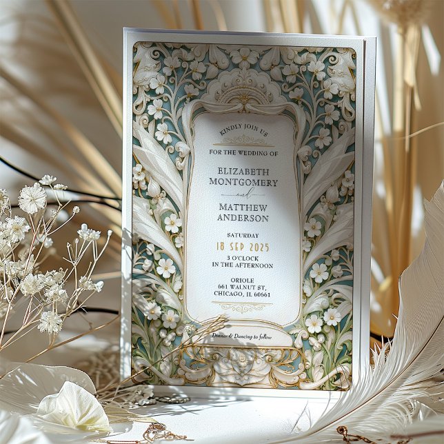 Invitación Lily del Boda Art Nouveau del Valle (Subido por el creador)