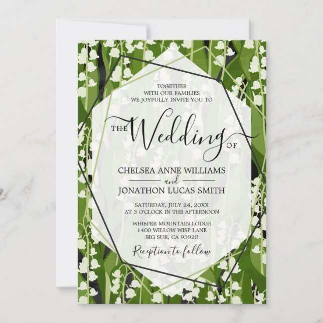 Invitación Lily del Boda de Vegetación del Valle (Anverso)