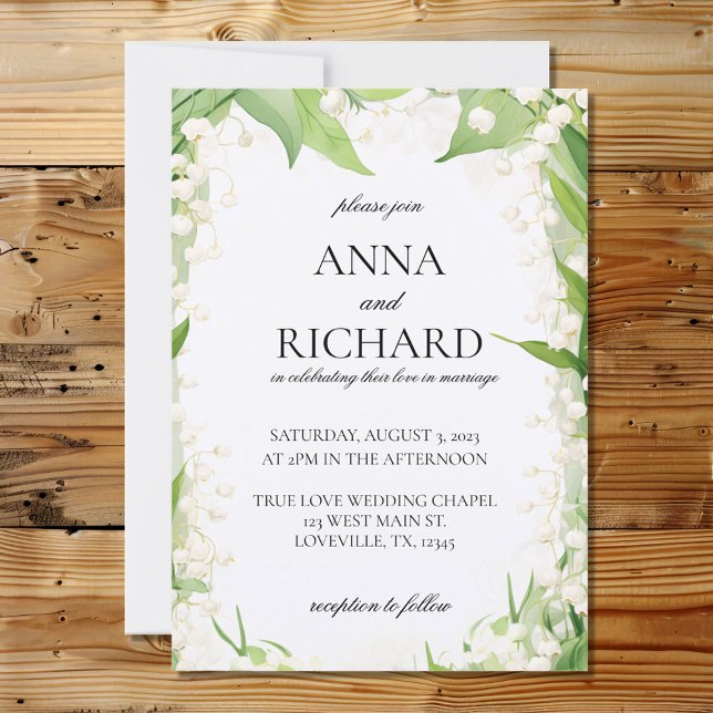 Invitación Lily del Boda del Pastel de Acuarela del Valle (Subido por el creador)
