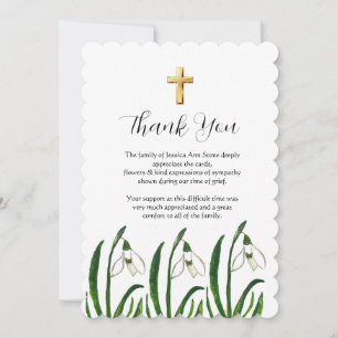 Invitación Lily del Valle Cruz Floral Funeral Gracias 