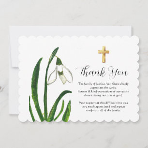 Invitación Lily del Valle Cruz Floral Funeral Gracias 