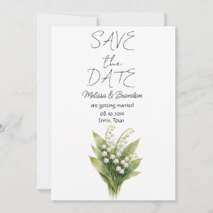 Invitación Lily del Valle Floral Blanca Boda de Primavera 