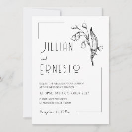 Invitación Lily del Valle || Frente y parte trasera blancos