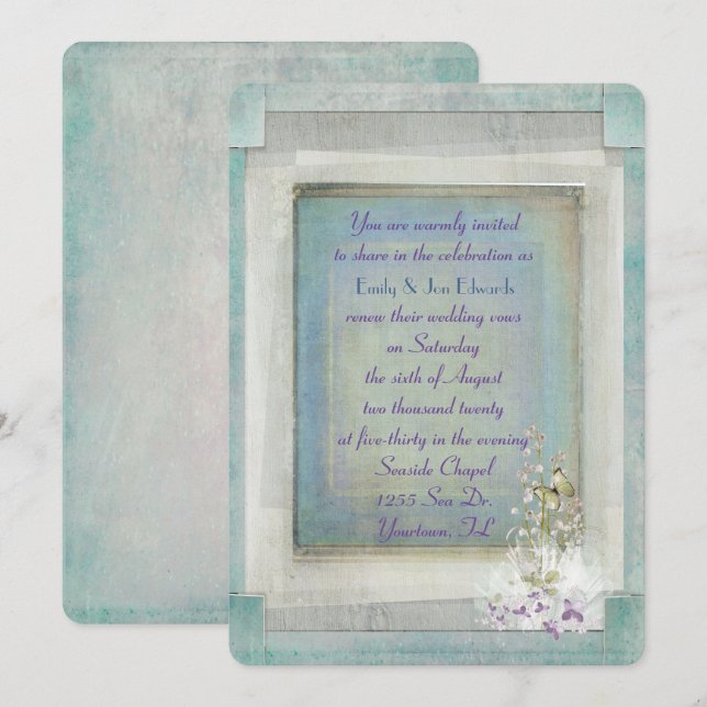 Invitación Lily del Valle por la Renovación de Vow (Anverso / Reverso)