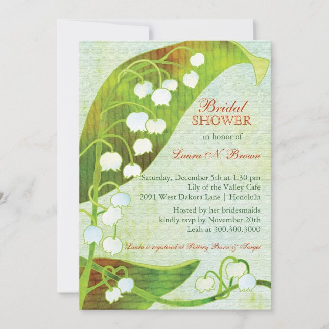 Invitación Lily of the Valley Backyard Bridal Shower (Anverso)
