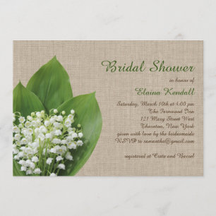 Invitación Lily of the Valley Bridal Shower burlap