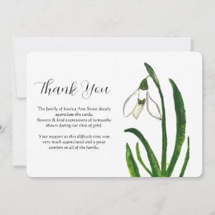 Invitación Lily of the Valley Floral Funeral Death Gracias
