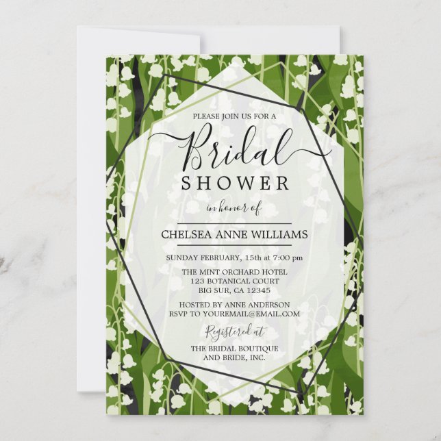 Invitación Lily of the Valley Greenery Bridal Shower (Anverso)