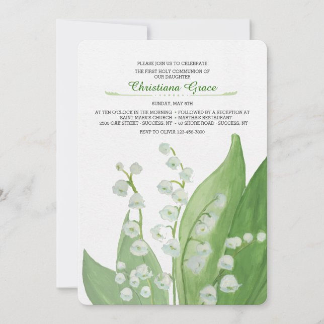 Invitación Lily of the Valley Invitation (Anverso)