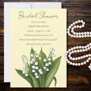 Invitación Lily of the Valley on Yellow Bridal Shower