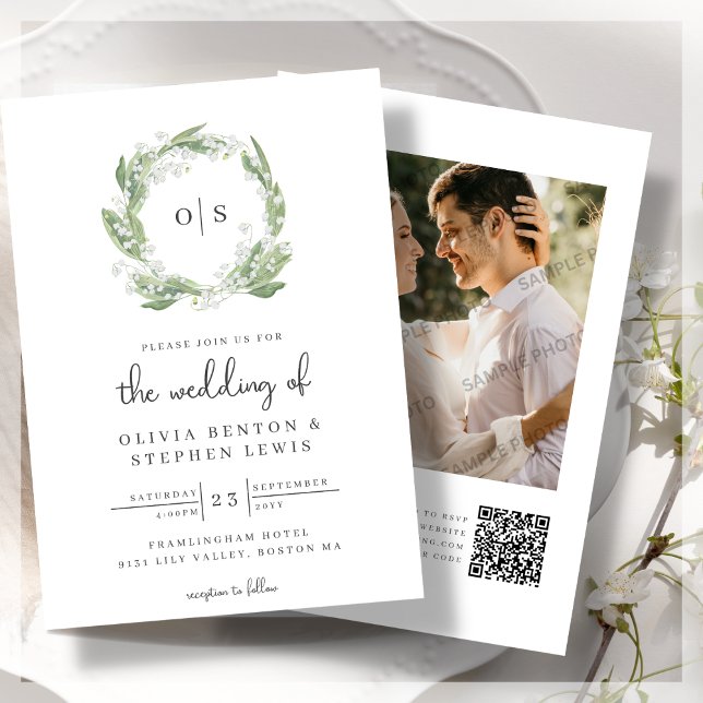Invitación Lily Of The Valley White Floral Wedding RSVP (Subido por el creador)