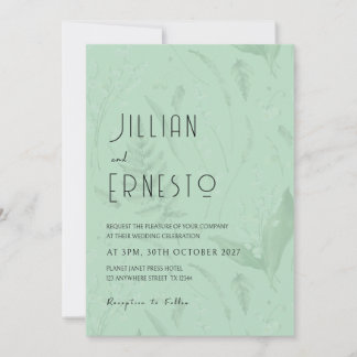 Invitación Lily of Valley con Ferns || Personalizado verde su