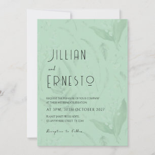 Invitación Lily of Valley con Ferns Personalizado verde su