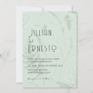 Invitación Lily of Valley con Ferns    Sage Green v2 personal