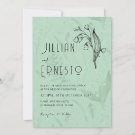 Invitación Lily of Valley con Ferns || Verde suave con gráfic