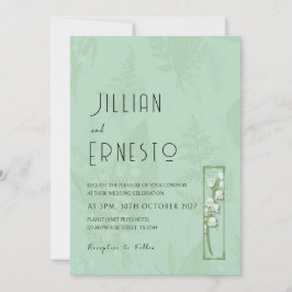 Invitación Lily of Valley con Ferns || Verde suave con gráfic