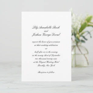 Invitación Lily Simple Classic Elegant Wedding