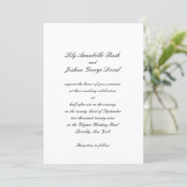 Invitación Lily Simple Classic Elegant Wedding