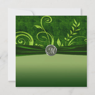 Invitación Lima y Verde Terciopelo Boda Remolino