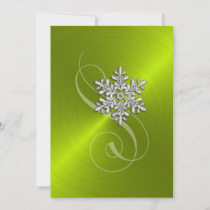 Invitación Lime Fondo Crystal Snowflake
