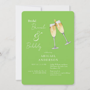 Invitación Lime Green Champagne Bridal Brunower