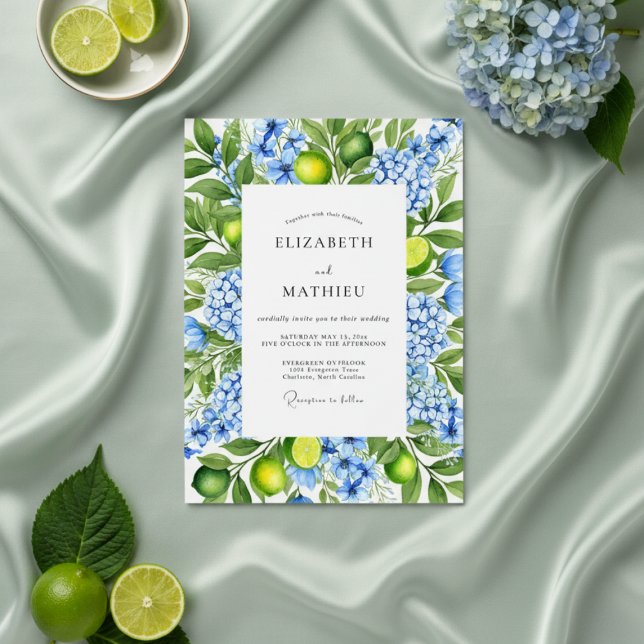 Invitación Lime Green Coastal Mediterranean Wedding (Subido por el creador)